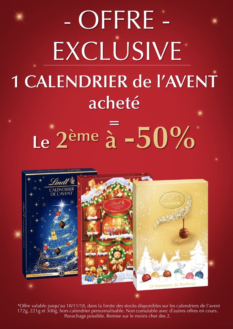 lindt calendrier avent