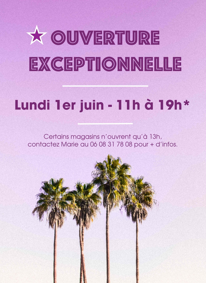 ouverture exceptionnelle 1er juin 20